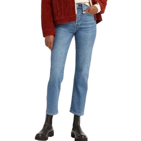 Levi's Wedgie Straight Fit Jeans Love in the Mist Blue Wash Women's size 27 x 26 - Picture 1 of 14